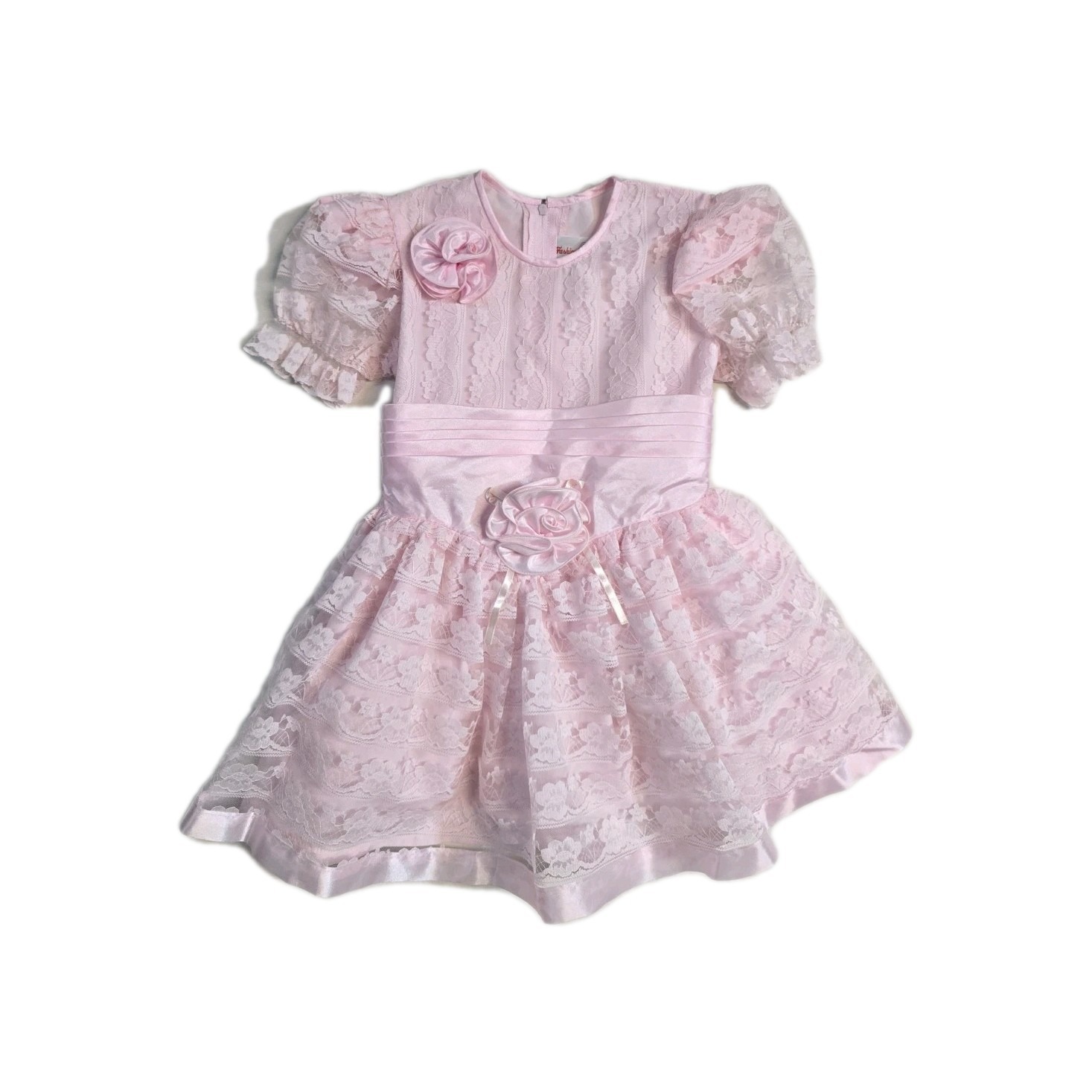 Vintage Girls Dress Size 5 Fashioland Pink Lace